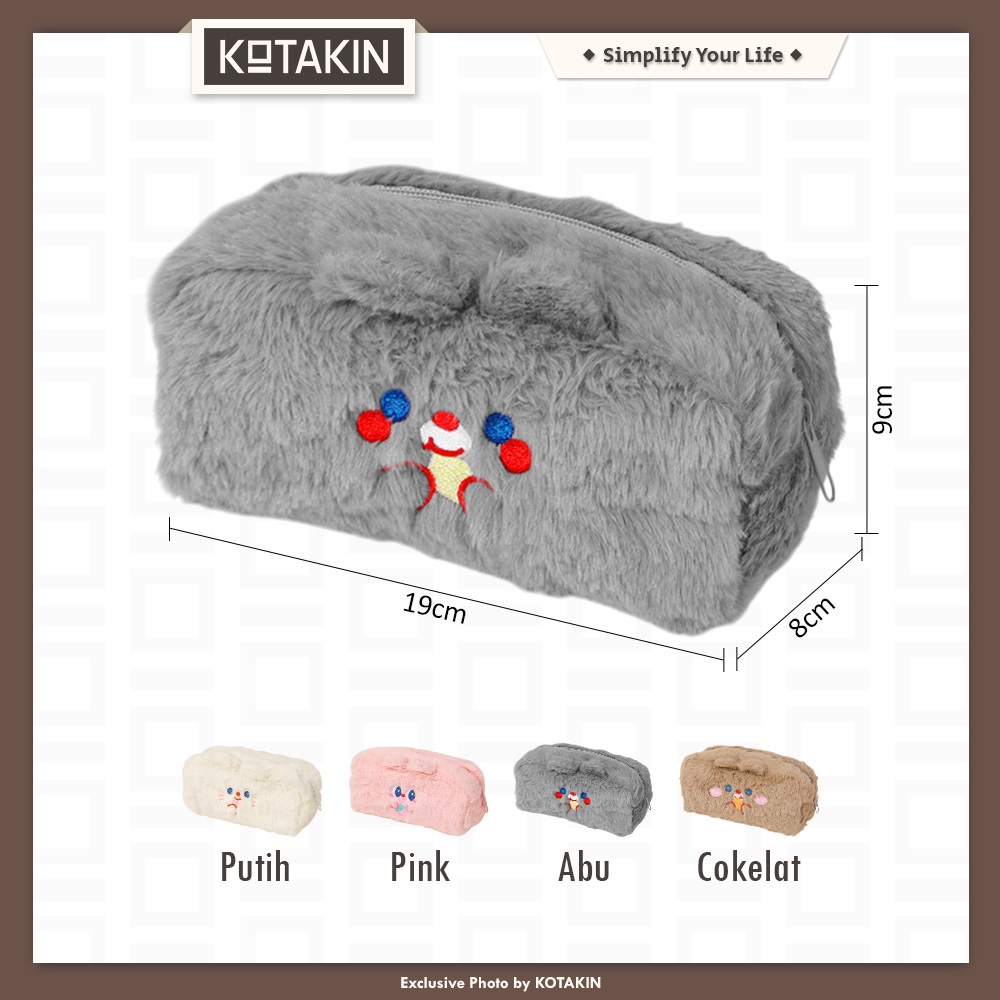 Pouch Make Up Fluffy Bulu